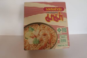 Mama instant noodles, Tom Yum Shrimp flavor, in a box